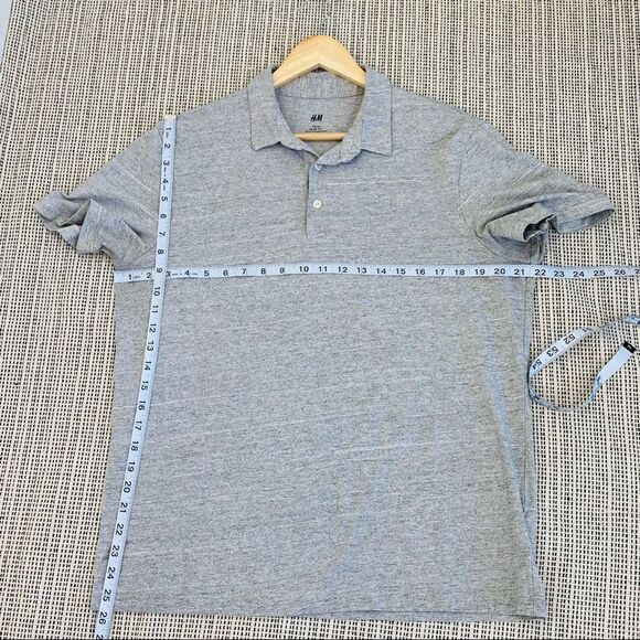 H&M slim fit gray polo size large - Picture 5 of 7